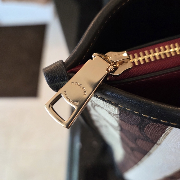 Coach Brown and Tan Signature Tote Bag - Picture 7 of 13